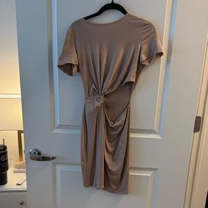 Tan Knot-Back Dress